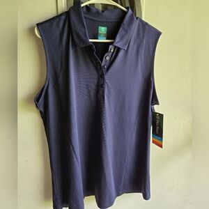 Pro Tour Women's Sleeveless Polo Shirt - Navy NWT